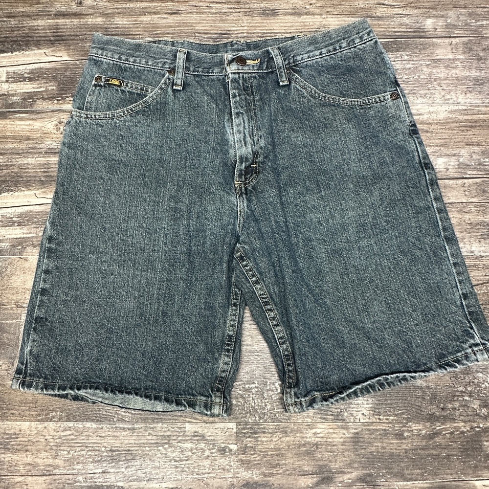 Lee Denim Shorts Mens 34 Blue Relaxed Fit Y2K Faded Workwear GUC